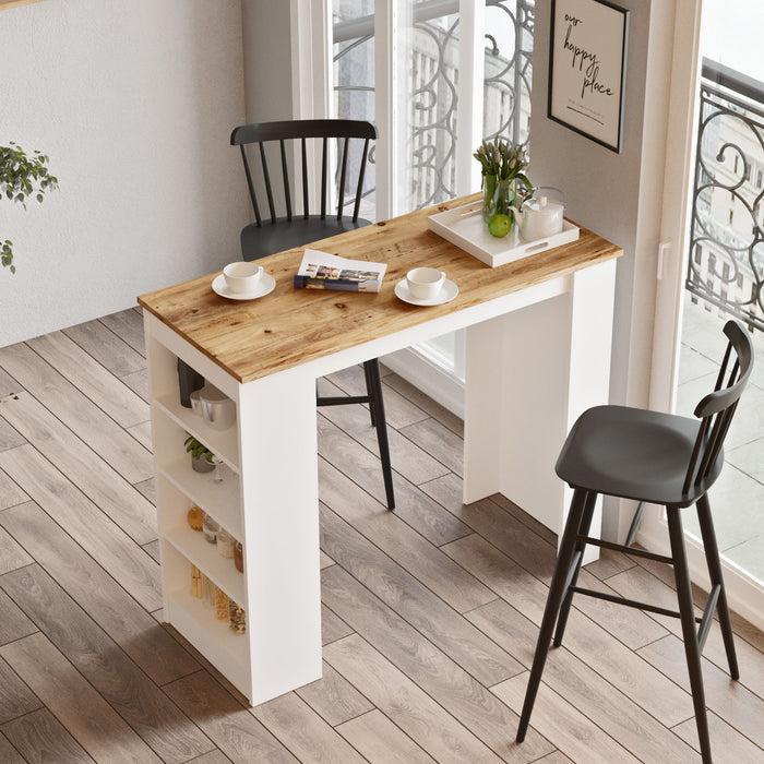 Dimehouse Bartafel Paphos Atlantisch Dennenhout Wit Melamine 120x101 8x51 6 Cm