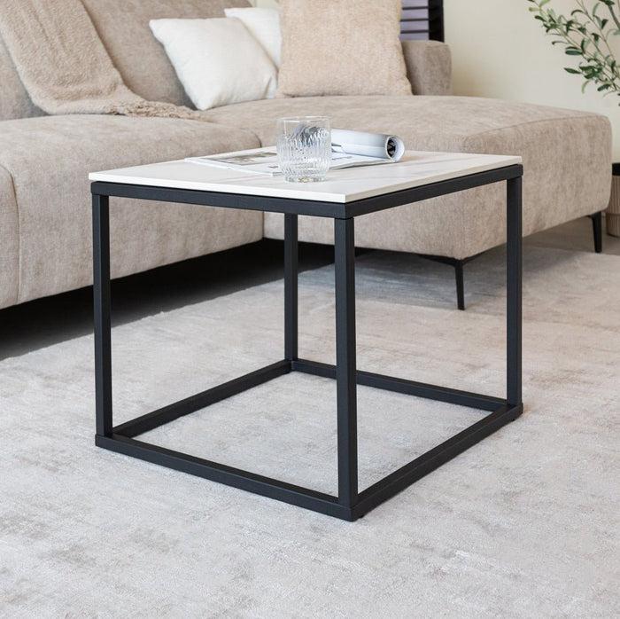 dimehouse Bijzettafel Fien Vierkant Sintered Stone Wit 50x50 cm dimehouse Bijzettafel Fien Vierkant Sintered Stone Wit 50x50 cm