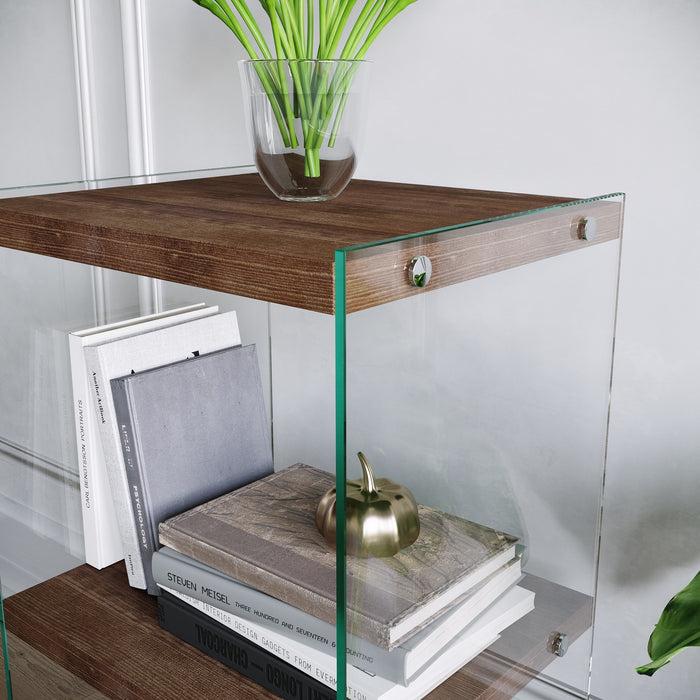 Dimehouse Boekenkast Athos Walnoot Dennenhout 40x80x35 Cm