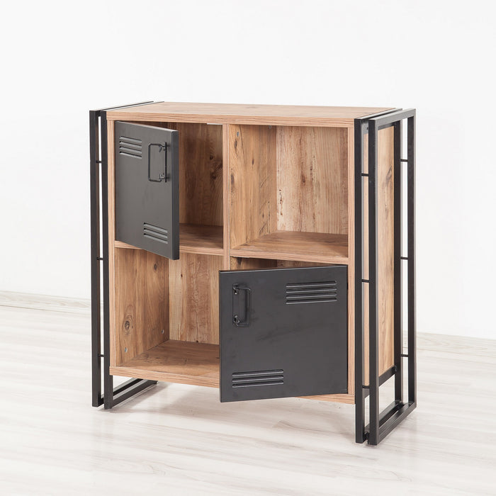 Dimehouse Boekenkast Cosmo Atlantisch Dennenhout Zwart Melamine 89x89x35 Cm