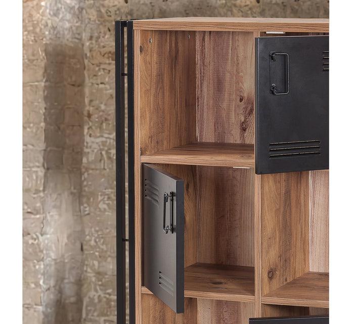 Dimehouse Boekenkast Cosmo Atlantisch Dennenhout Zwart Melamine 89x127x35 Cm