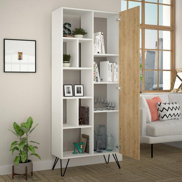 Dimehouse Boekenkast Jedda Wit Eik Melamine 79x190x32 Cm