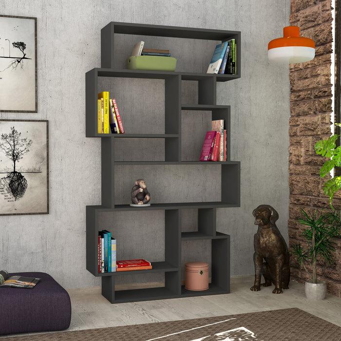 dimehouse Boekenkast Karmato Antraciet Melamine 96x168 5x25 5 cm