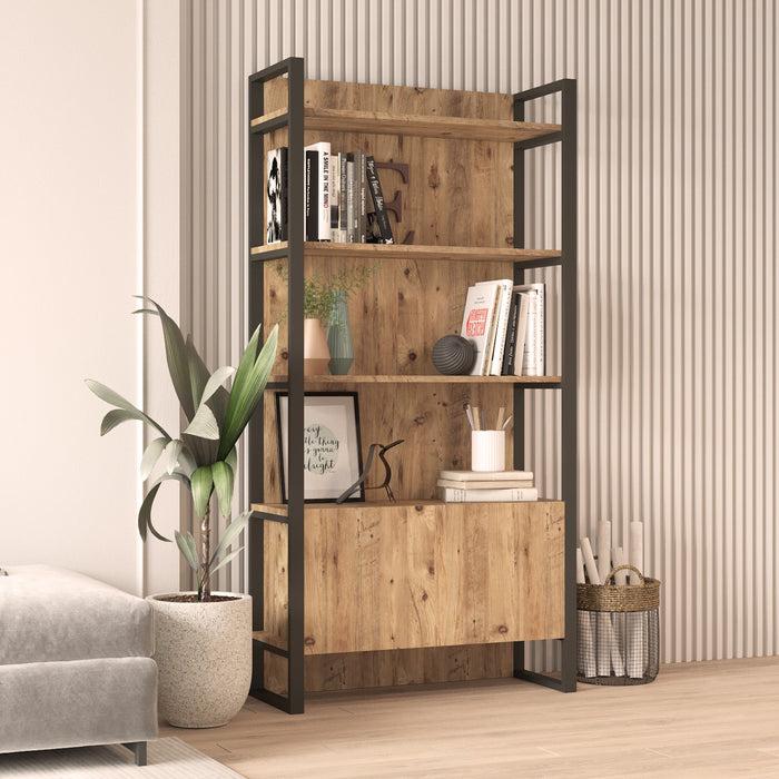 Dimehouse Boekenkast Lyra Atlantisch Dennenhout Melamine 90x180x34 Cm
