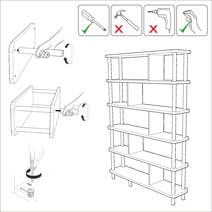 Dimehouse Boekenkast Meta Atlantisch Dennenhout Melamine 120x168 5x28 Cm
