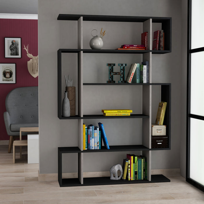 dimehouse Boekenkast Mito Antraciet Bruin Melamine 110x161x25 5 cm