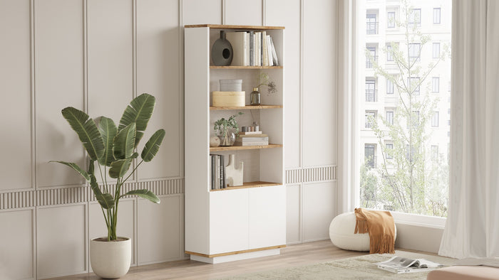 Dimehouse Boekenkast Nautica Atlantisch Dennenhout Wit Melamine 75x168 3x26 8 Cm