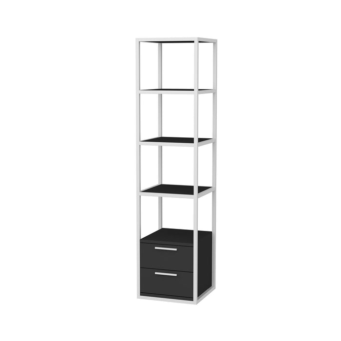 Dimehouse Boekenkast Robbins White Wit Antraciet Melamine 39x160x39 Cm