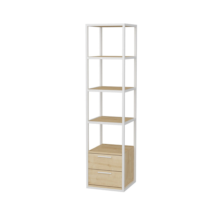 Dimehouse Boekenkast Robbins White Wit Eik Melamine 39x160x39 Cm
