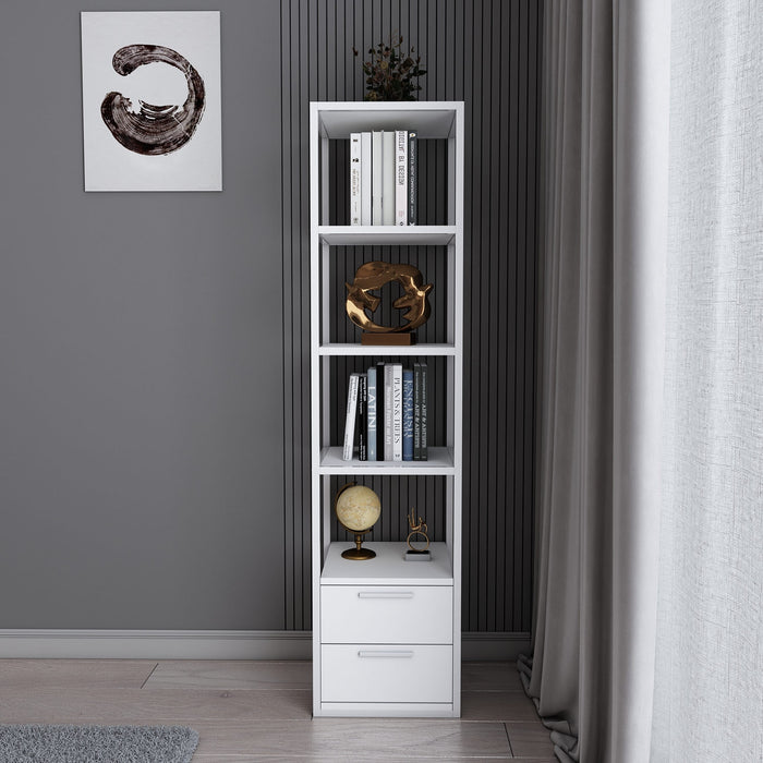 Dimehouse Boekenkast Robbins White Wit Melamine 39x160x39 Cm