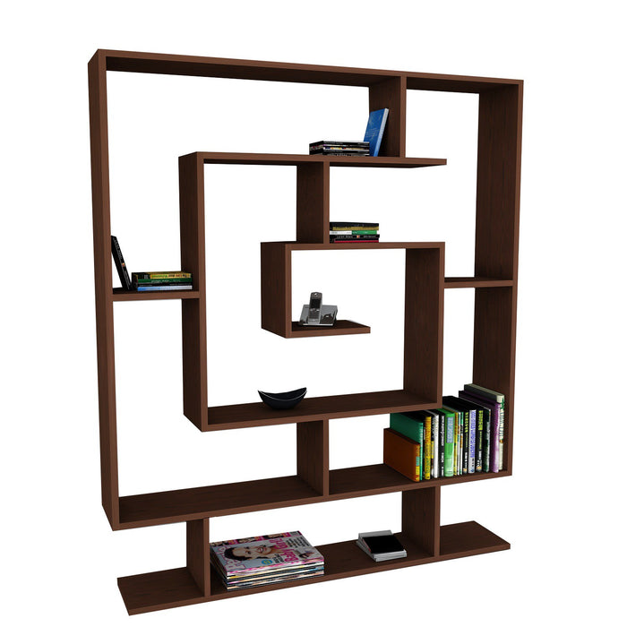 Dimehouse Boekenkast Sarmasik Wengé Bruin Melamine 124 8x149 4x22 Cm