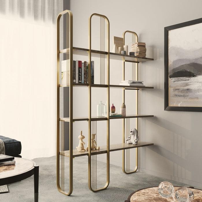 Dimehouse Boekenkast Sierra Geel Melamine 124x182x26 Cm