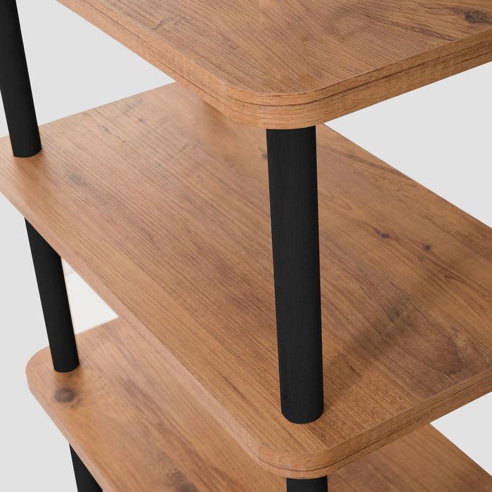 Dimehouse Boekenkast Zen Zwart Atlantisch Dennenhout Melamine 180x74 9x35 Cm