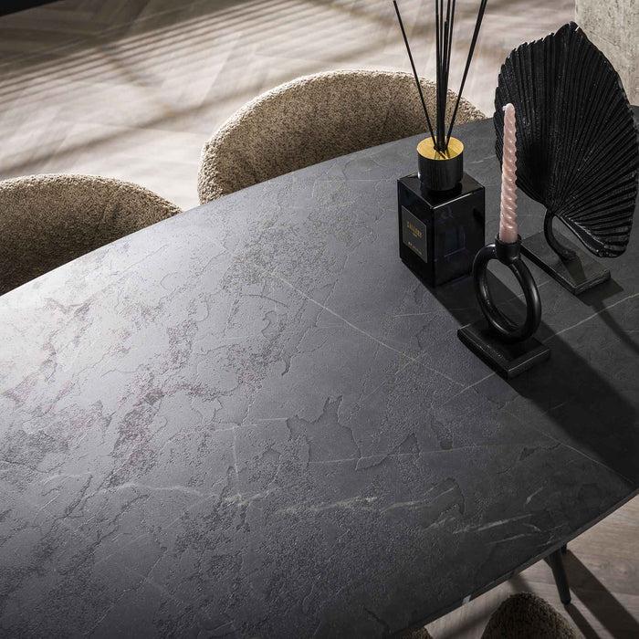 Dimehouse Deens Ovaal Bartafel Jade 140 Cm Zwart Keramiek Look