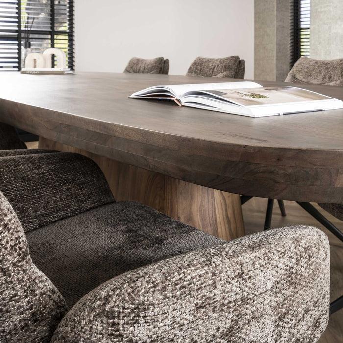Dimehouse Deens Ovale Eettafel Alo Acaciahout Bruin 300x120 Cm