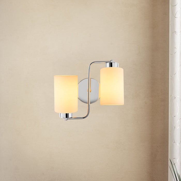 dimehouse 2-lichts Wandlamp Zilver Glas Oasis