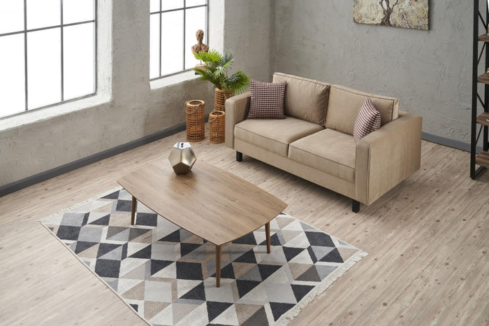 Dimehouse 2-zits Bank Kale Velvet Crème