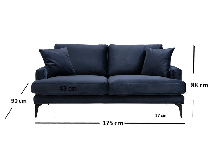 Dimehouse 2-zits Bank Papira Navy Blauw