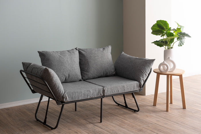 Dimehouse 2-zits Slaapbank Viper Licht Grijs