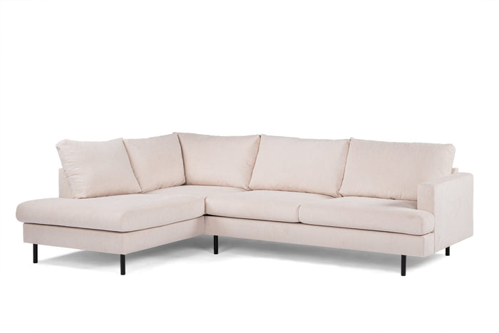 Dimehouse 3-zits Hoekbank Chiara Ribstof Beige