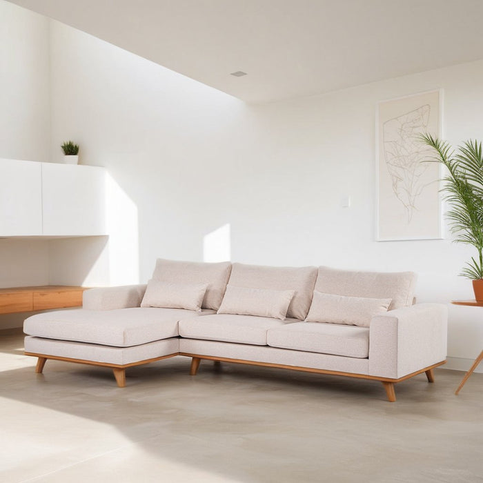 dimehouse 3-zits hoekbank Ezra stof beige