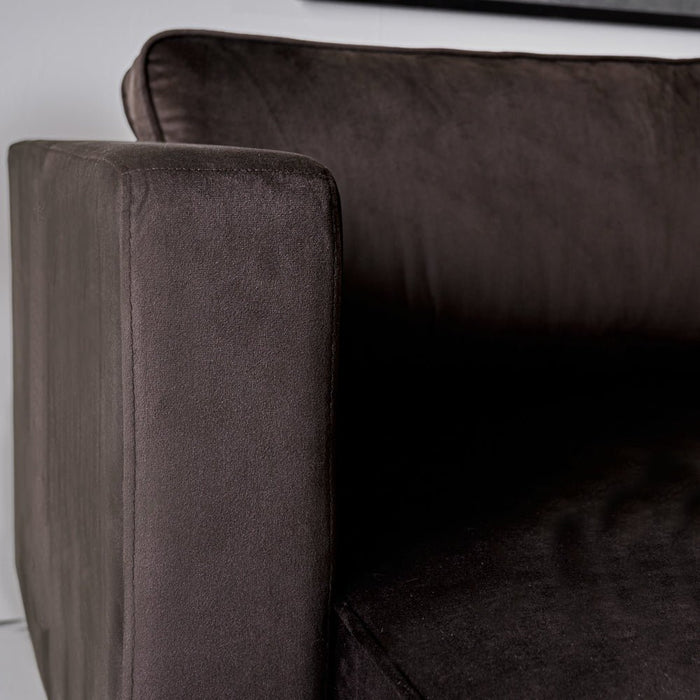 Dimehouse 3-zits Hoekbank Gino Velvet Bruin Links