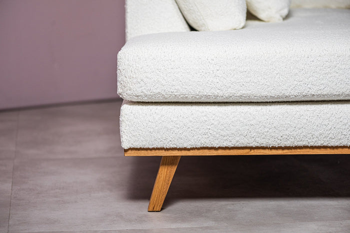 Dimehouse 3-zits Hoekbank Jolie Bouclé Wit