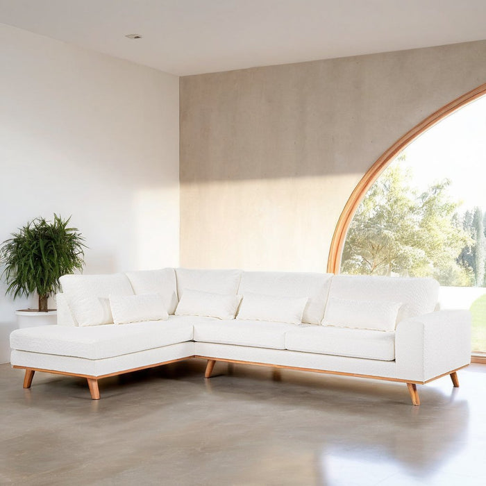 Dimehouse 3-zits Hoekbank Jolie Bouclé Wit