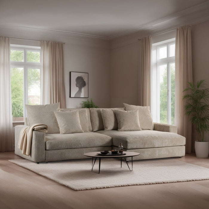 Dimehouse 3-zits Loungebank Kaia Ribstof Beige