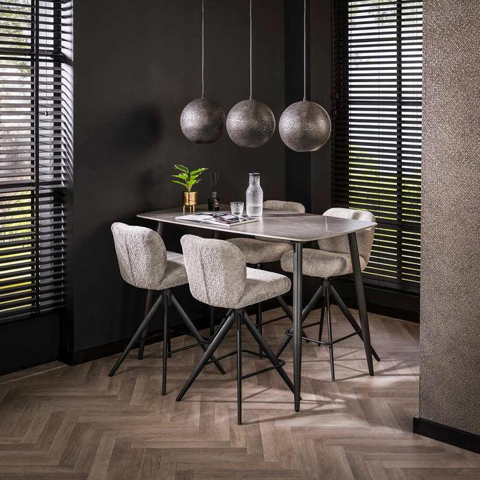 dimehouse Bartafel Minte 140 cm grijs keramiek