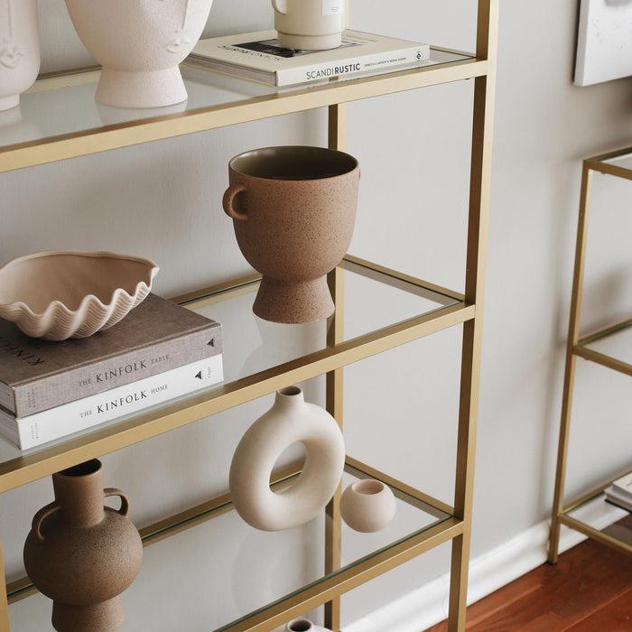 Dimehouse Boekenkast Veneto Goud Glas 80x165x30 Cm