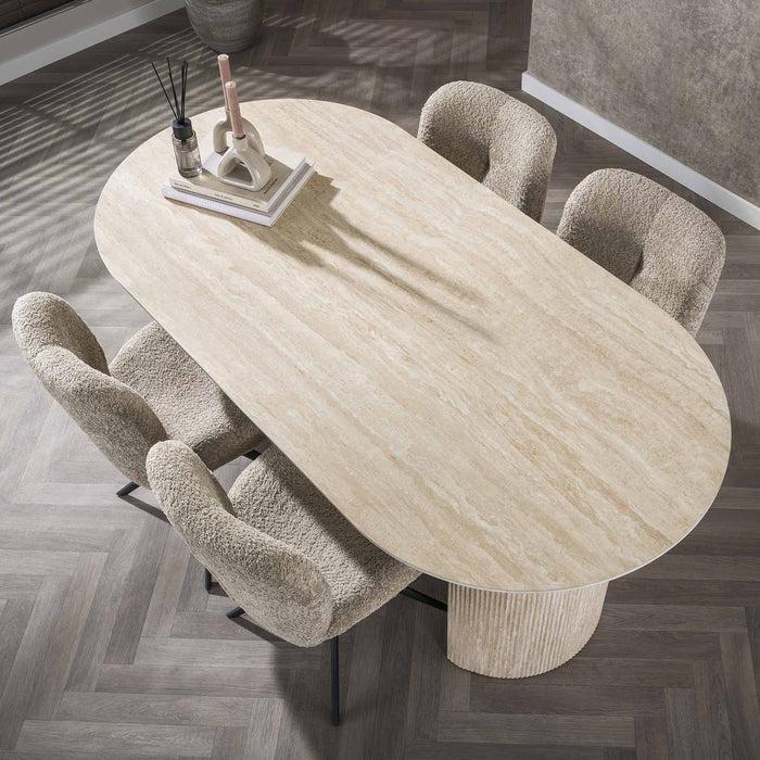 Dimehouse Eettafel Jimi 180x90 Cm Travertin Beige
