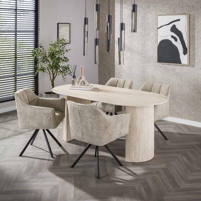 Dimehouse Eettafel Jimi 180x90 Cm Travertin Beige