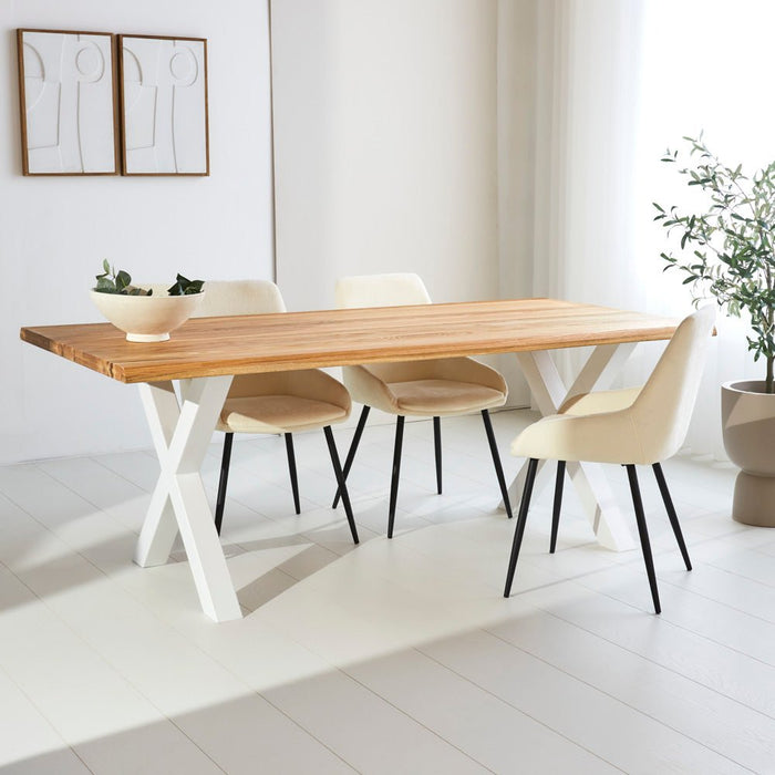 Dimehouse Eettafel Milas Eikenhout X-poot Wit