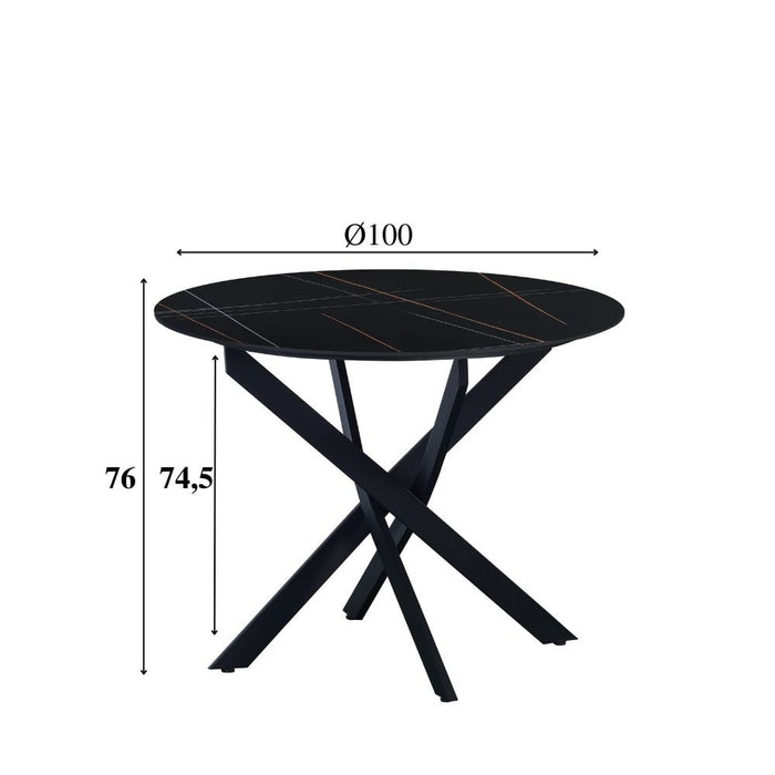 Dimehouse Eettafel Vivian Marmerlook Zwart