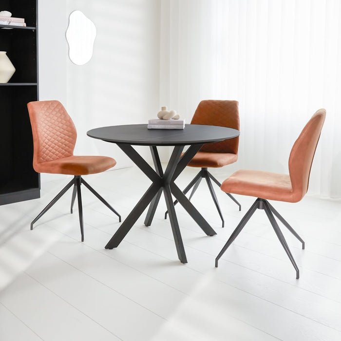 dimehouse Eettafel Yuna marmerlook zwart