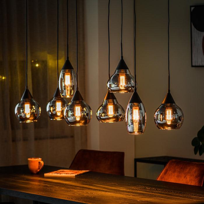 dimehouse Glazen Hanglamp Kesi 8-lichts Smoke Glas