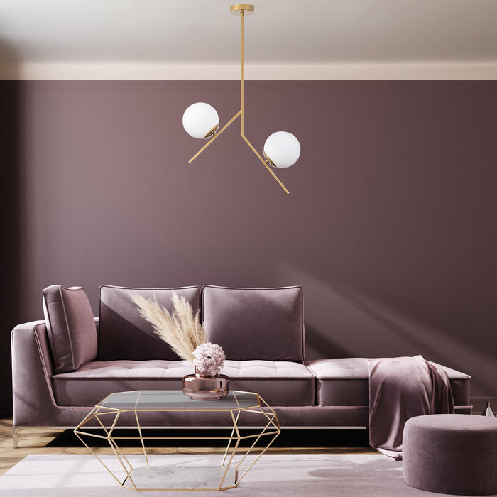 Dimehouse Hanglamp 2-lichts Goud Glas Nimbus