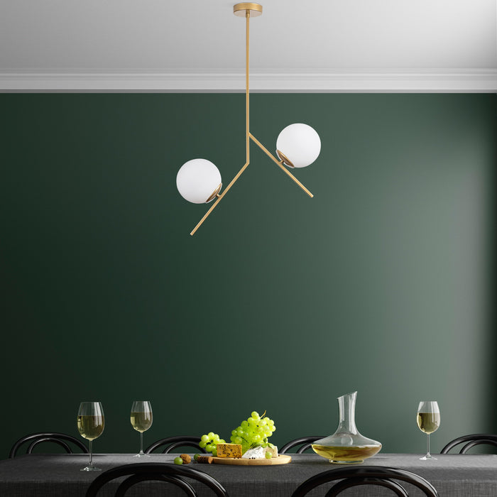 dimehouse Hanglamp 2-lichts Goud Glas Nimbus