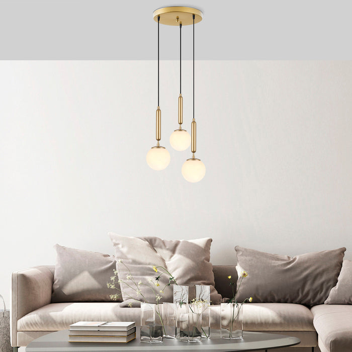 Dimehouse Hanglamp 3-lichts Goud Glas Cascade