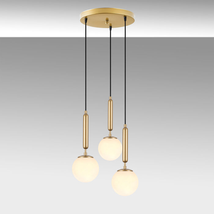 Dimehouse Hanglamp 3-lichts Goud Glas Cascade