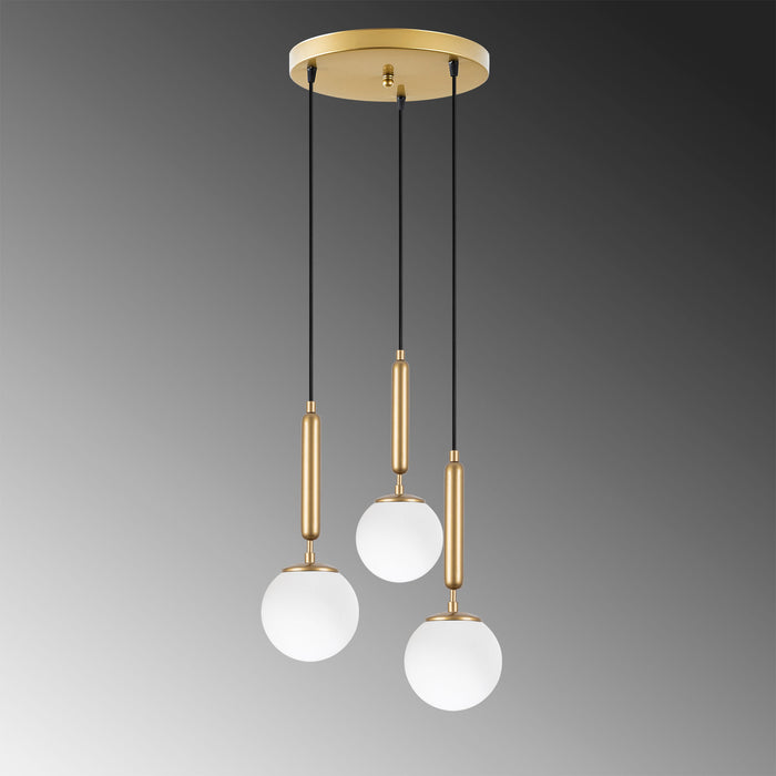 Dimehouse Hanglamp 3-lichts Goud Glas Cascade