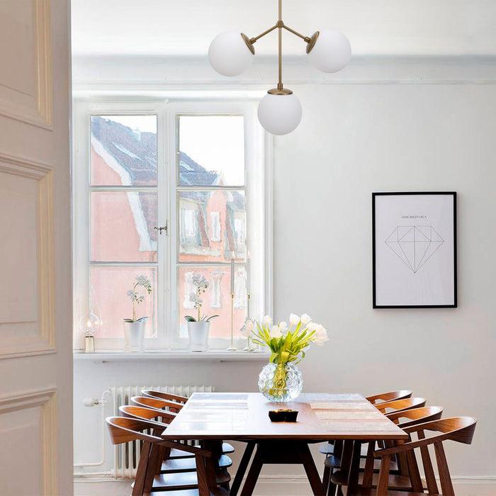 dimehouse Hanglamp 3-lichts Wit Glas Polaris