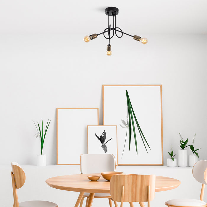 Dimehouse Hanglamp 3-lichts Zwart Metaal Pulse