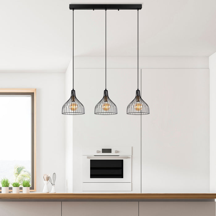 Dimehouse Hanglamp 3-lichts Zwart Metaal Vine