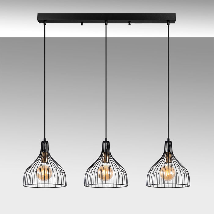 Dimehouse Hanglamp 3-lichts Zwart Metaal Vine