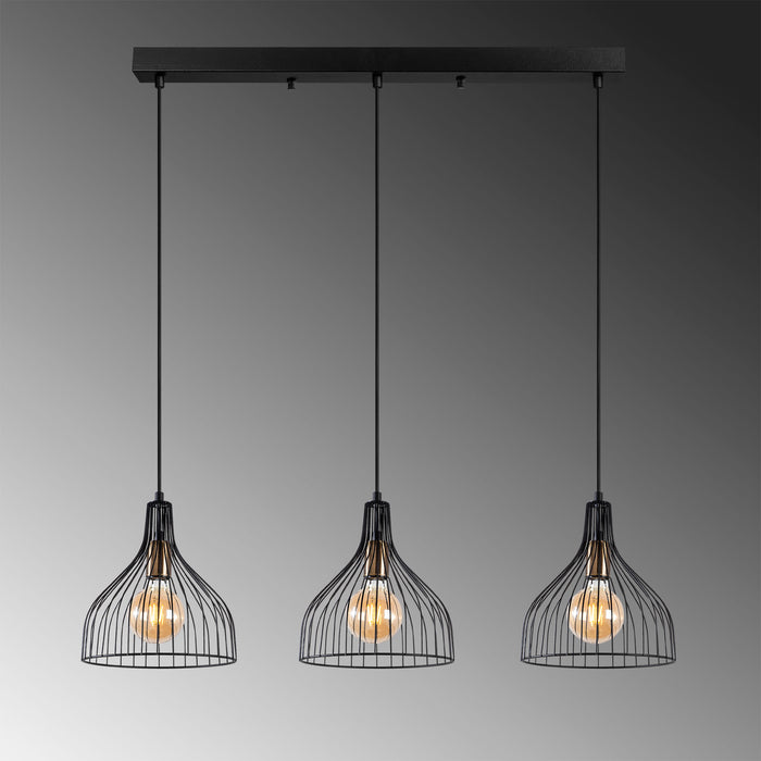 Dimehouse Hanglamp 3-lichts Zwart Metaal Vine
