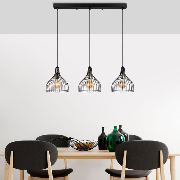 dimehouse Hanglamp 3-lichts Zwart Metaal Vine