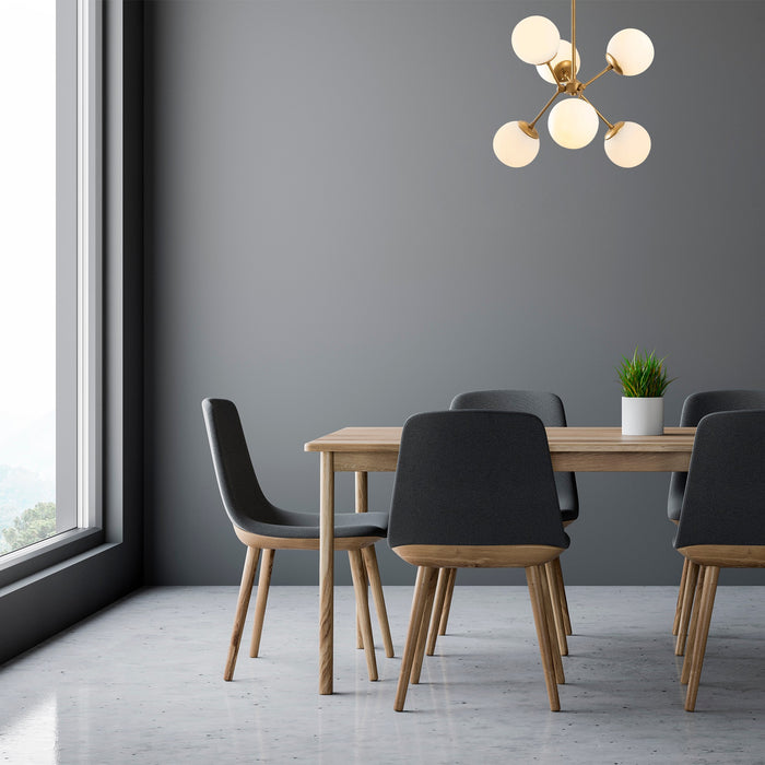 dimehouse Hanglamp 6-lichts Goud Glas Sereno