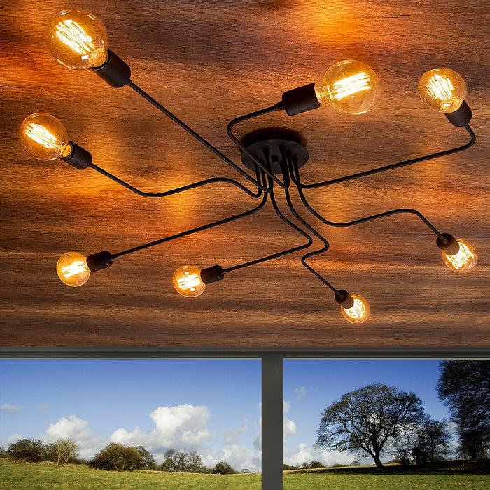 dimehouse Hanglamp 8-lichts L Zwart Metaal Striker